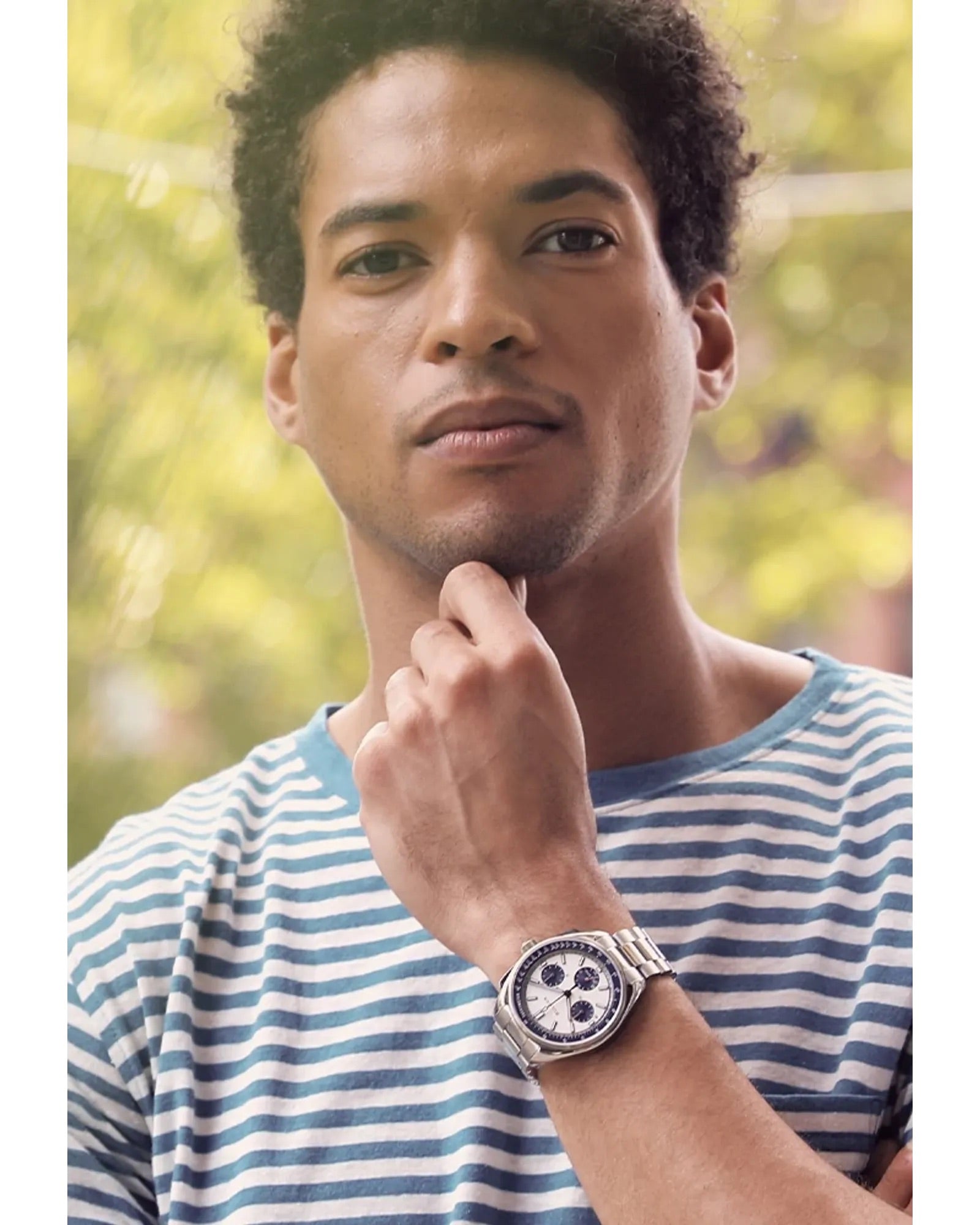 43mm Bulova 98K112 Lunar Pilot Blue & White Men's Quartz Wristwatch Chronograph