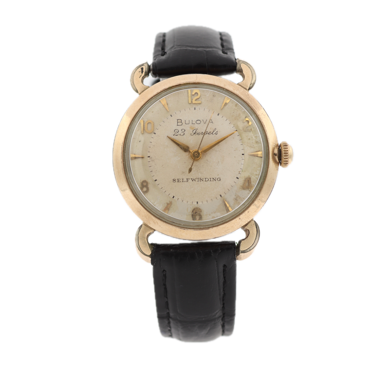 Vintage 1957 Bulova 23 Men's Automatic Wristwatch 10BPAC USA 10k RGP & Steel