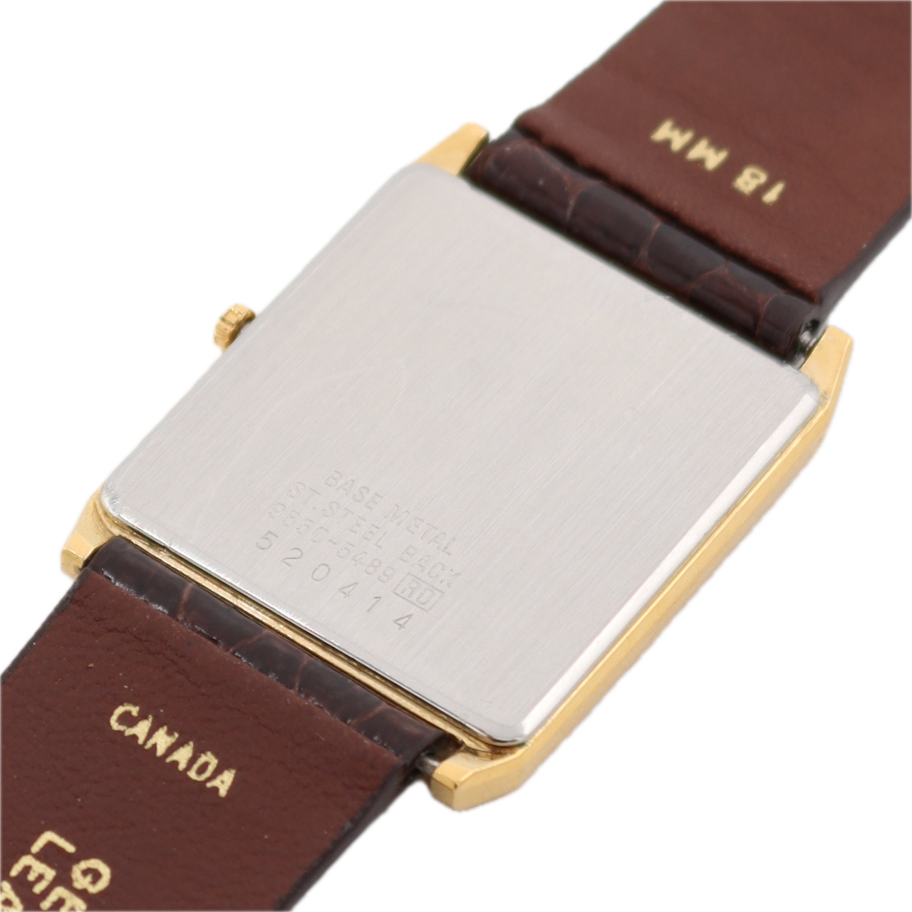 25mm Seiko 9550-5489 Lassale Men's Quartz Wristwatch Gold Tone Ultra-thin Tank