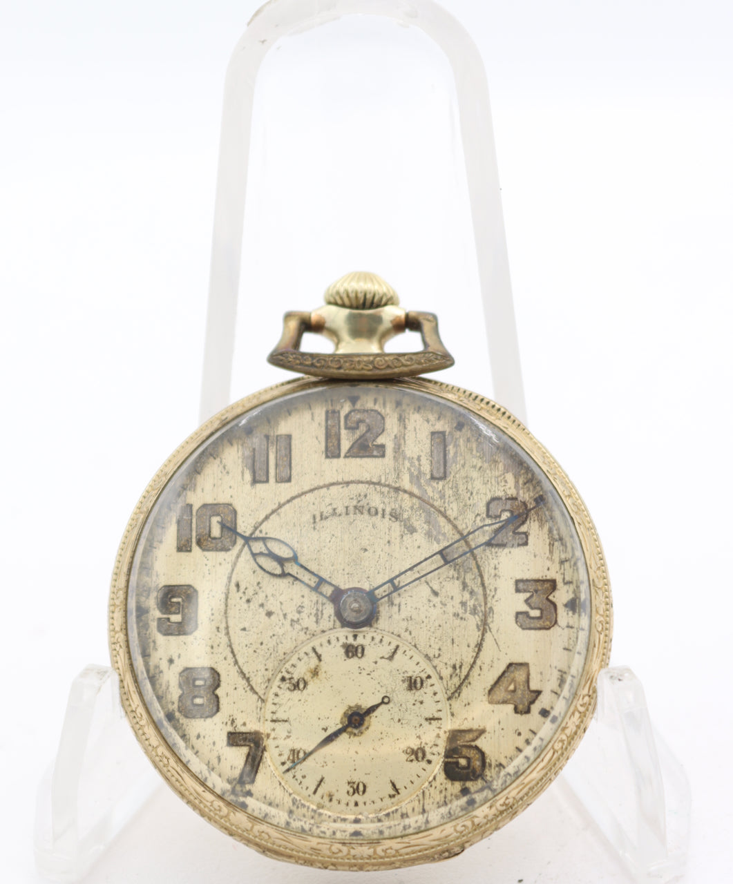 Antique 12s 1921 Illinois 17 Jewel Mechanical Pocket Watch 405 Gold Fi