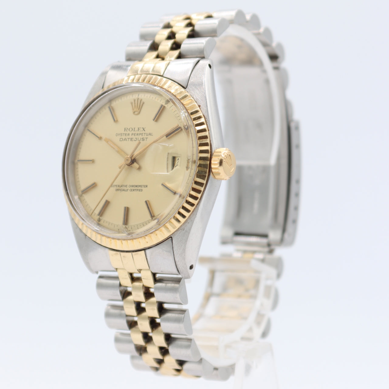 Vintage 1974 Rolex 1601 Datejust Men's Automatic Wristwatch Swiss Steel Fluted