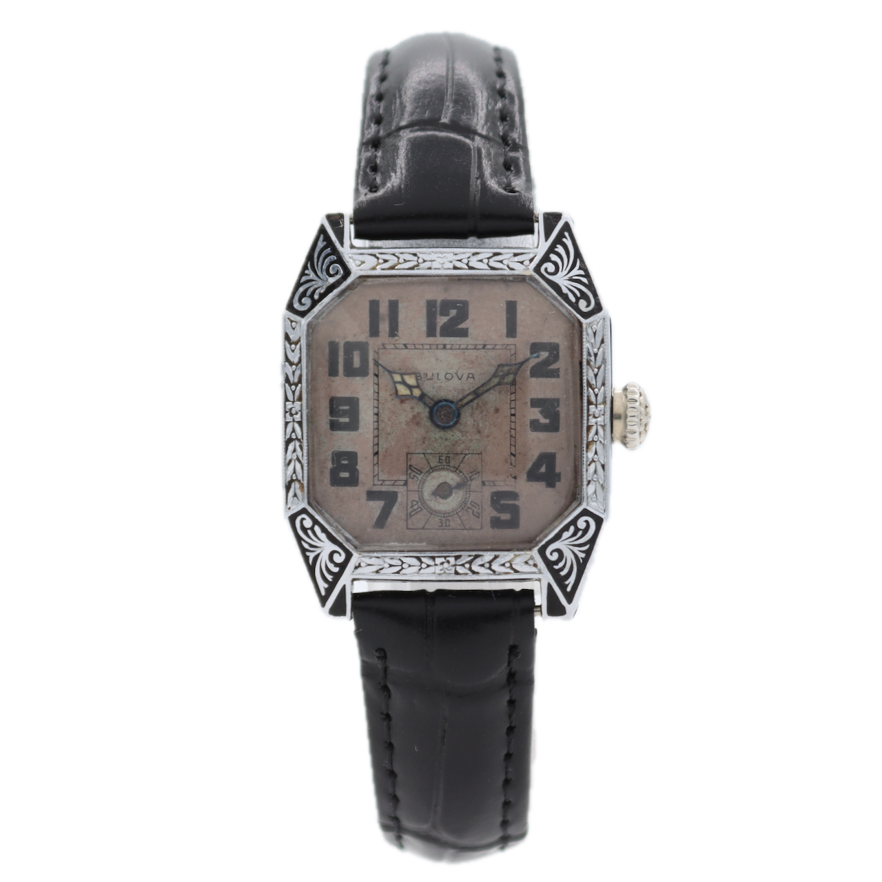 Antique 1928 Bulova Lone Eagle 17 Jewel Men's Mechanical Wristwatch 9AT 14k GF