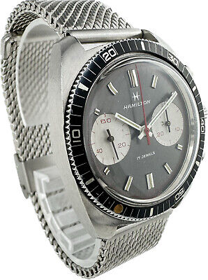 Vintage Hamilton Big Eye 647001-3 Men's Chronograph Wristwatch Valjoux 7733