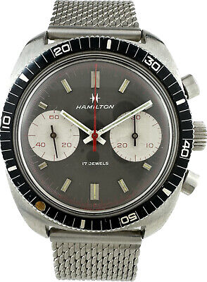 Vintage Hamilton Big Eye 647001-3 Men's Chronograph Wristwatch Valjoux 7733