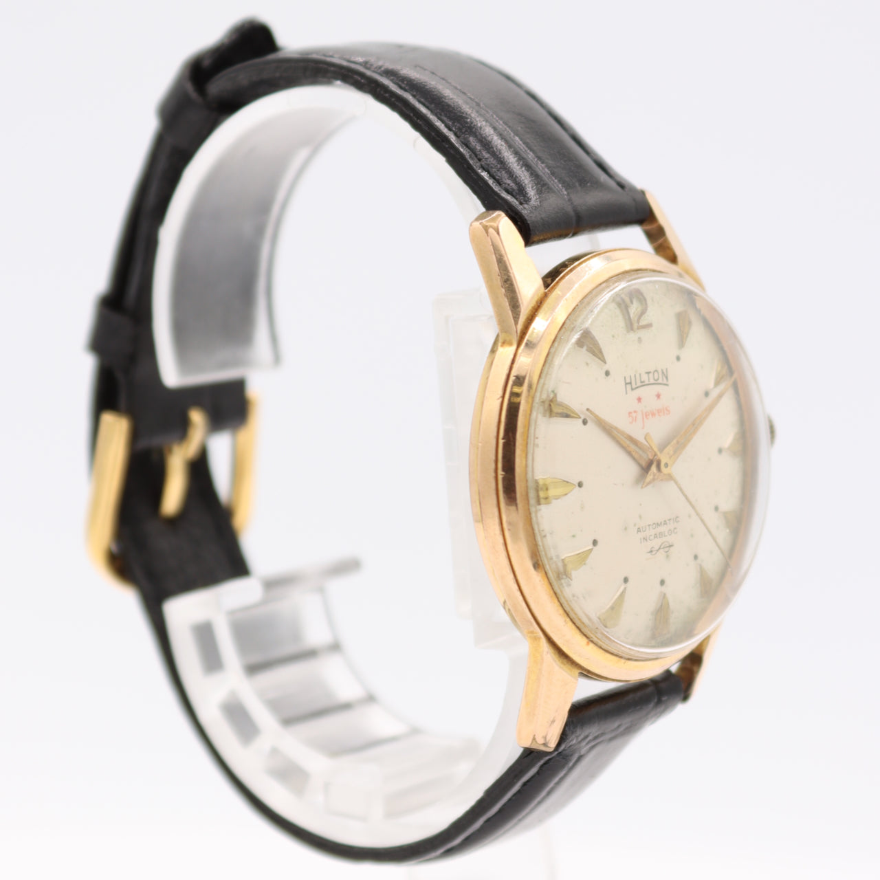 Vintage 35mm Hilton Men's Automatic Wristwatch Felsa 4000 Swiss Gold FIlled