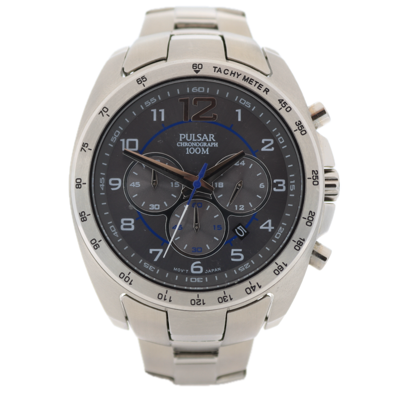 Pulsar PT 3627 Men's Quartz Chronograph Wristwatch Japan Stainless Steel