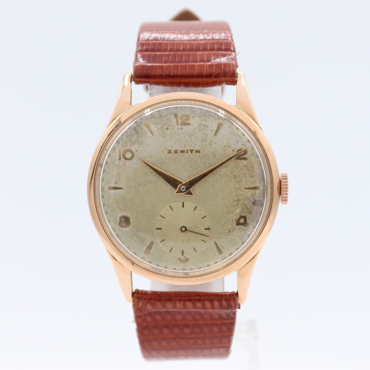 Vintage 35mm Zenith 670.900 Men's Mechanical Wristwatch 126 18k Rose Gold
