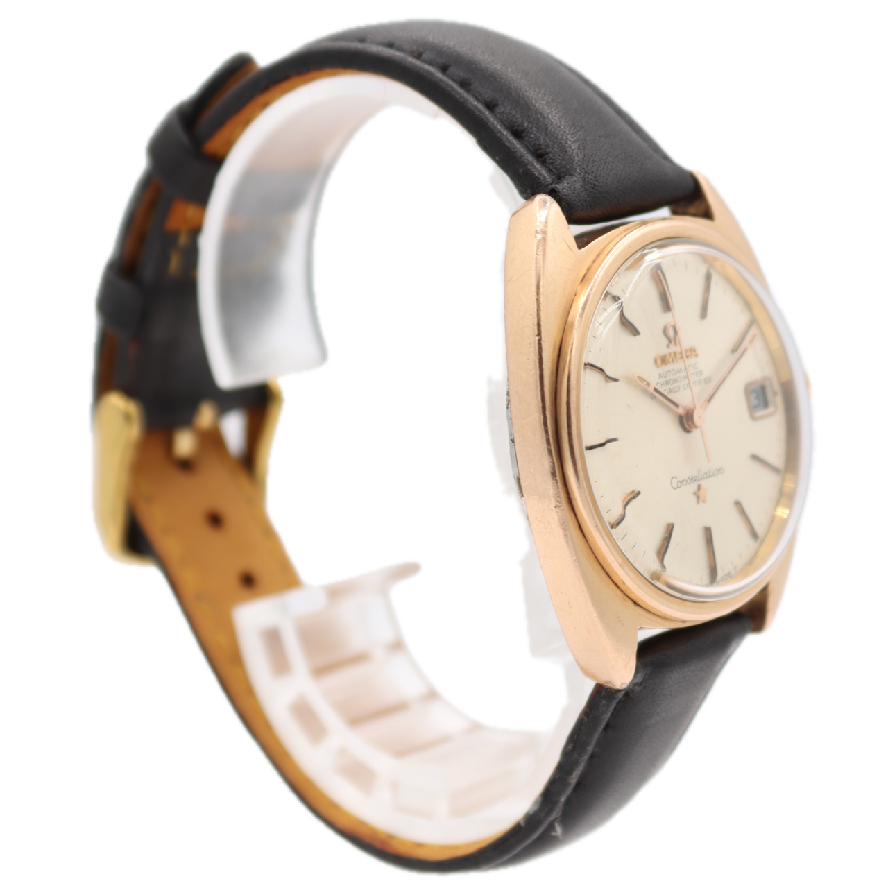 Vintage Omega 168.017 Constellation Men's Automatic Wristwatch Rose Gold Plated
