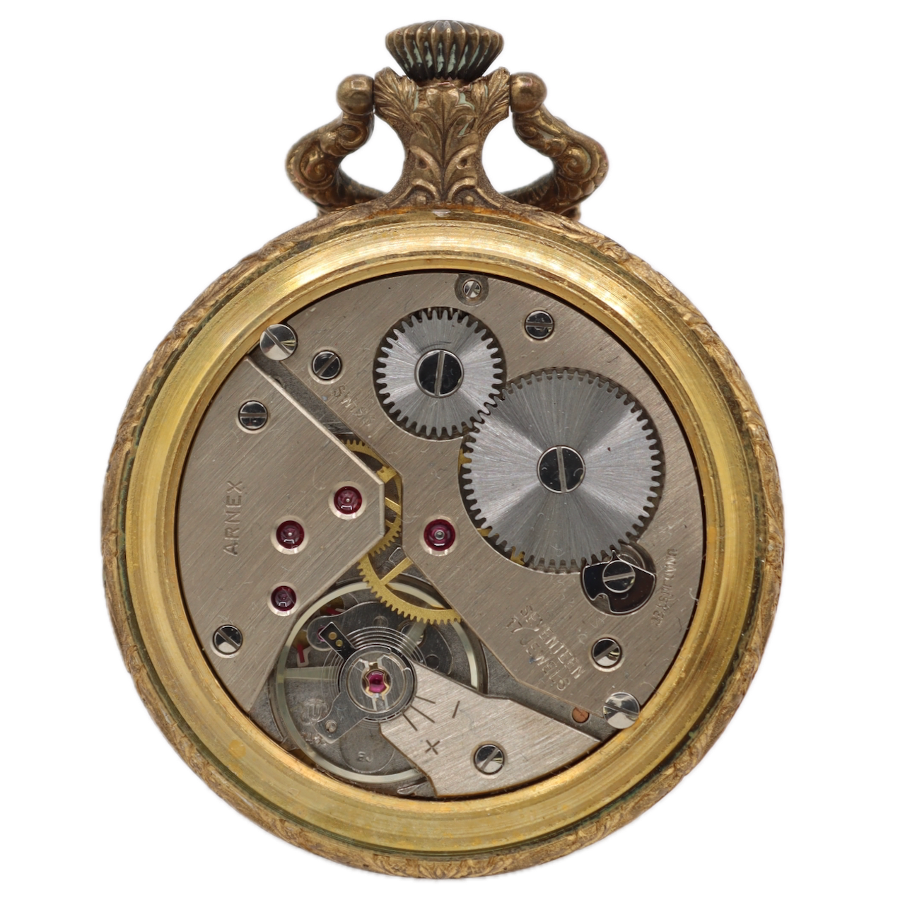 Vintage Helzberg Hunting Scene Mechanical Hunter Pocket Watch Unitas 6498 Swiss