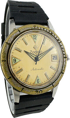 Vintage Zodiac 722-916 Sea Wolf 17J Men's Automatic Wristwatch Swiss Divers Runs