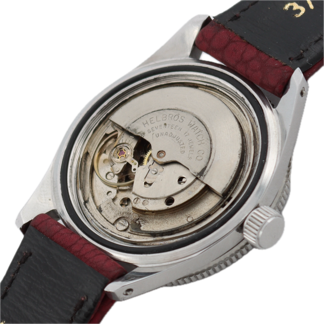 37.5mm Helbros Skin Diver Men's Automatic Wristwatch PUW 1361 West GermanySteel