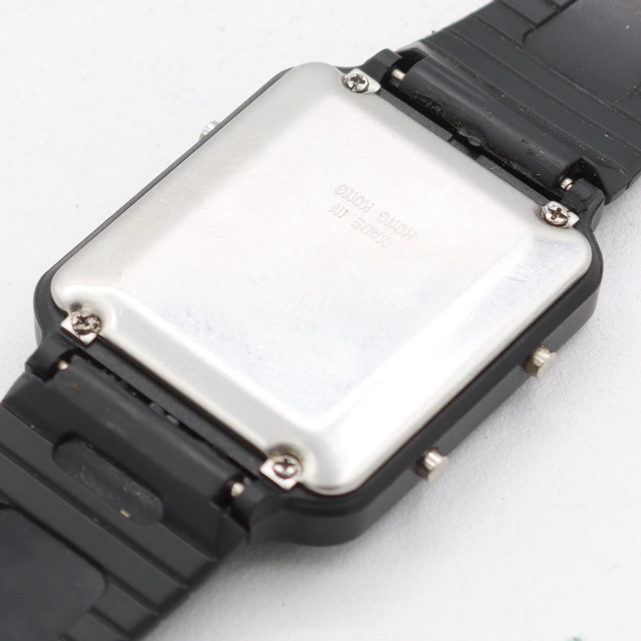 Vintage Futura Calculator Men's Quartz LCD Wristwatch Hong Kong Steel & PVD