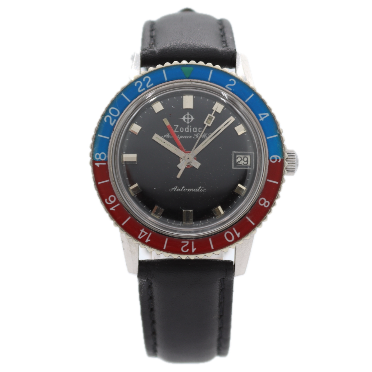 Vintage Zodiac 752.934 Aerospace GMT Men's Automatic Wristwatch Pepsi Serviced