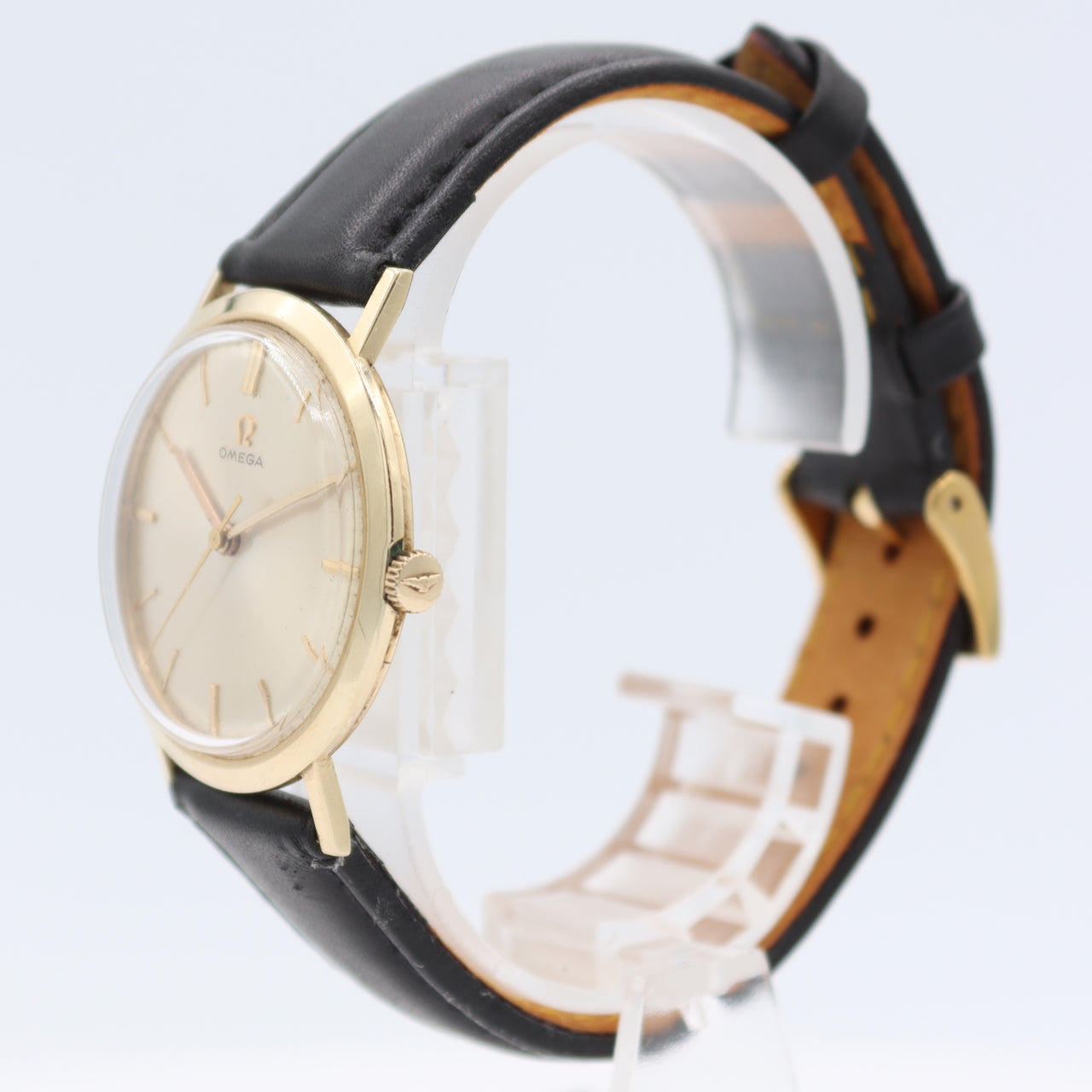 1960 Omega P-6286 Sunburst Men's Mechanical Wristwatch 600 Swiss 14k GF W/ Box