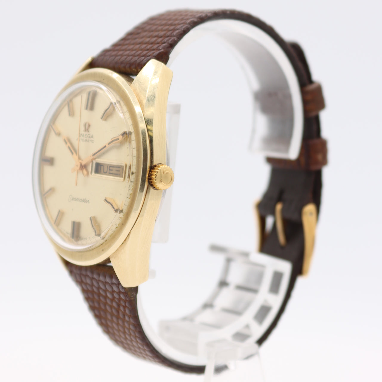 Vintage 37mm Omega 166.032 Seamaster 17j Men's Automatic Wristwatch 750 14k GF
