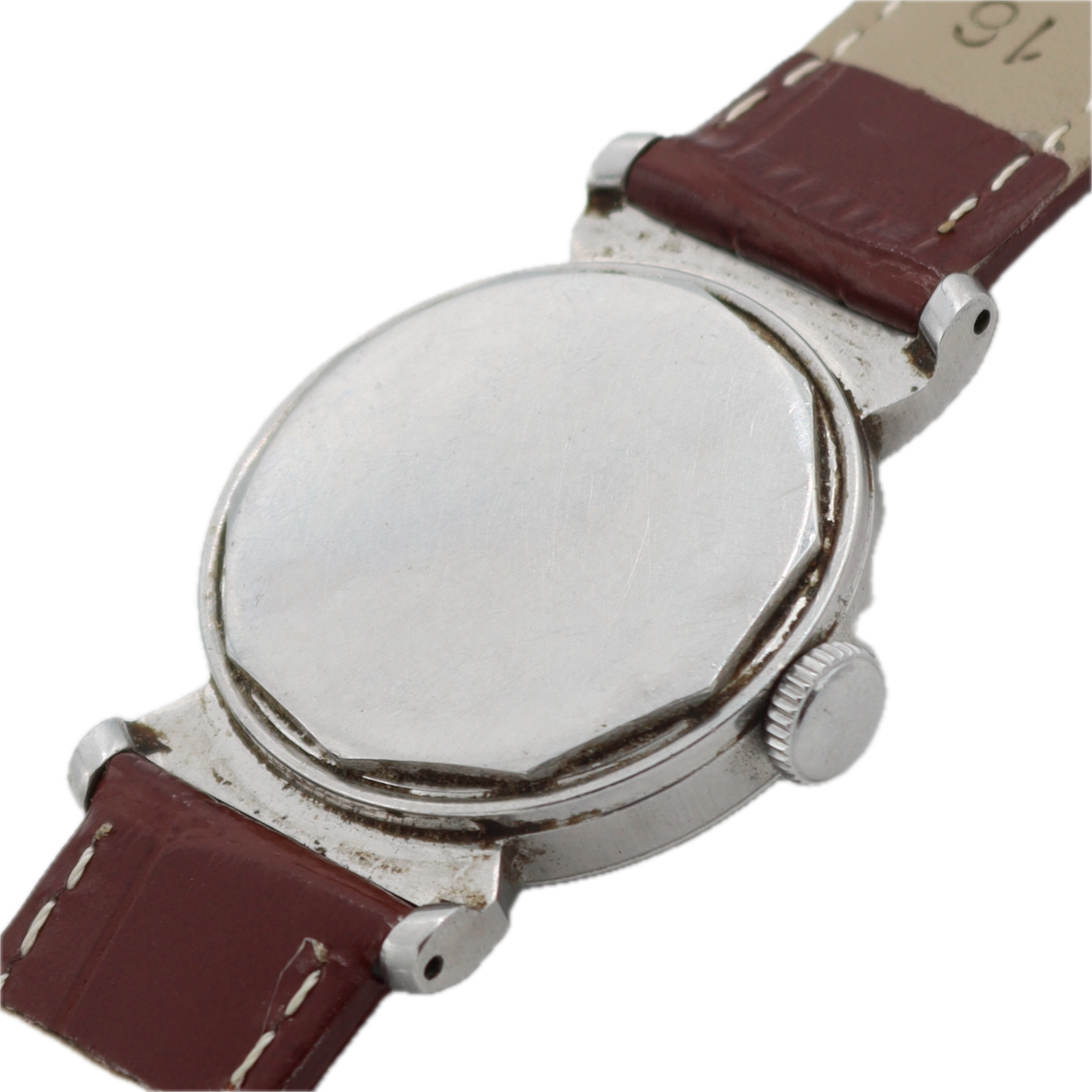 Vintage Movado Bull Horn Lug Men's Mechanical Wristwatch Swiss Steel Military