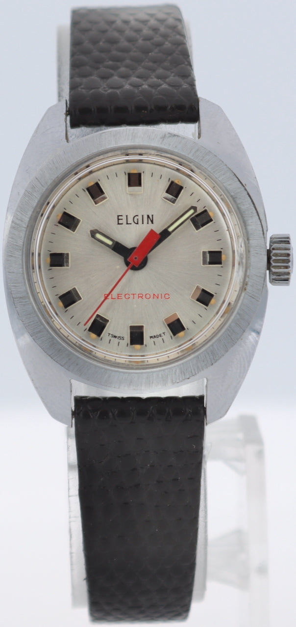 Vintage Elgin Sunburst Neuchatel Ladies Electronic Wristwatch Swiss Made