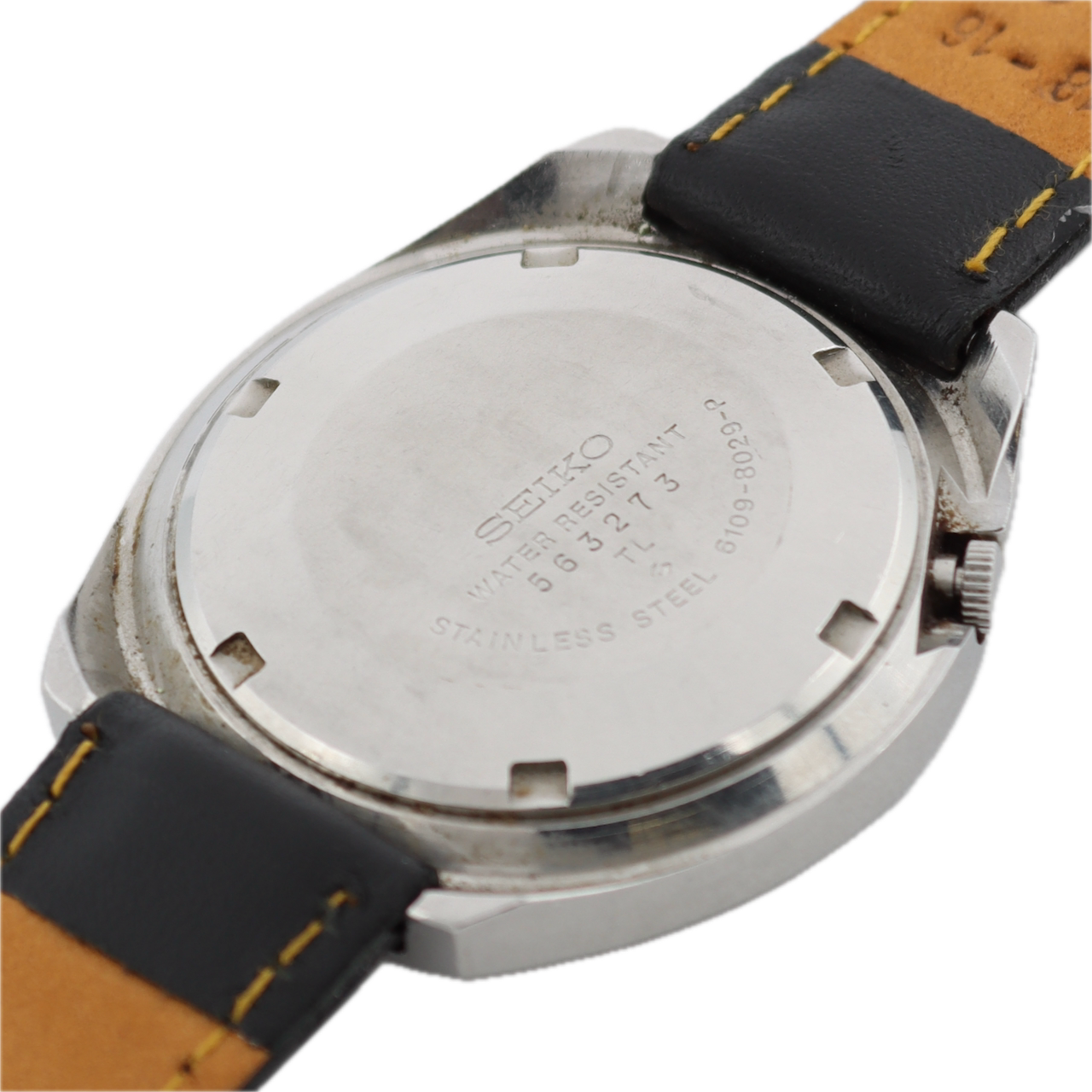 Vintage 38mm Seiko 6109-8029-P Day Date Men's Automatic Wristwatch Japan Steel