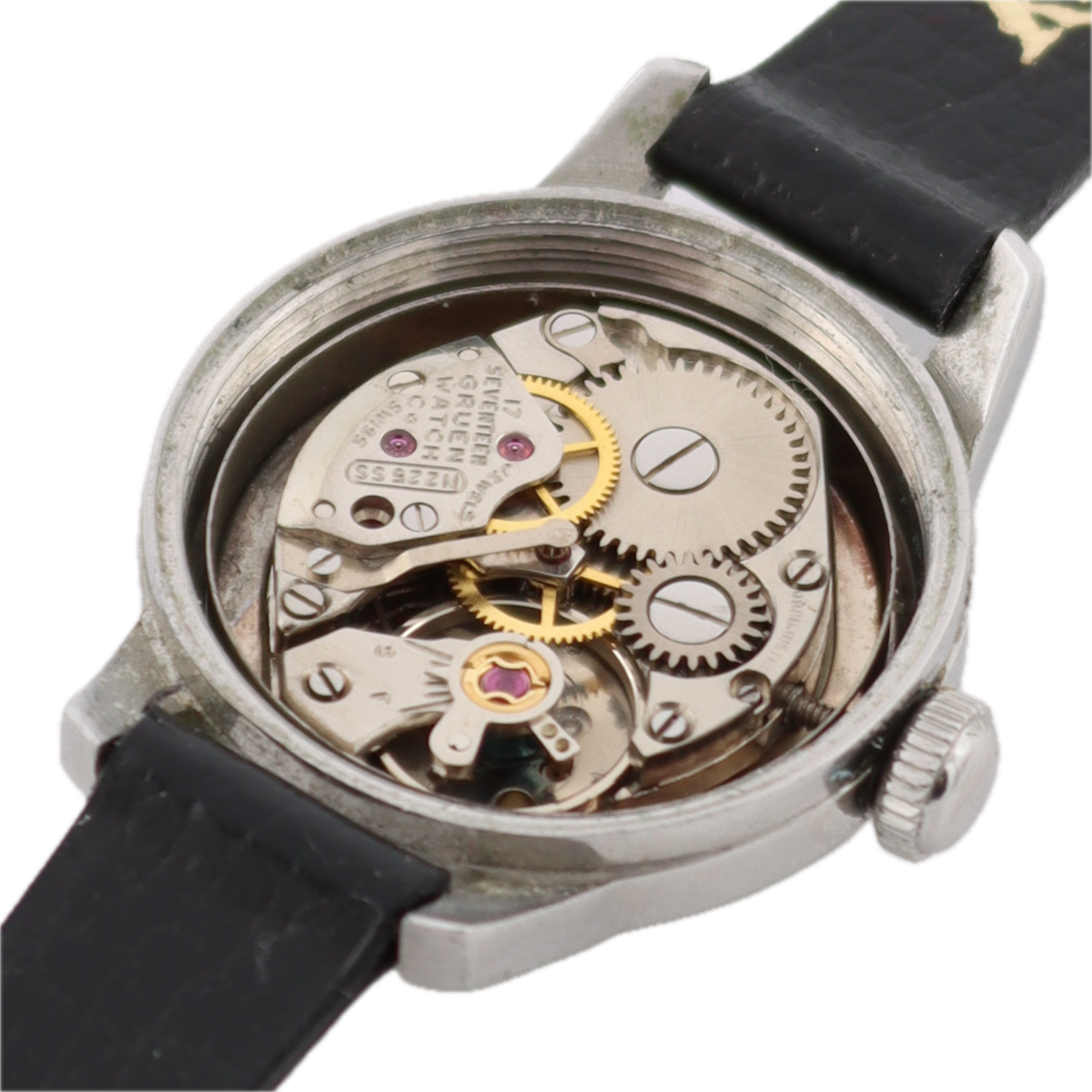 Vintage 22.5mm Gruen Precision 17J Dress Ladies Automatic Wristwatch Swiss Steel