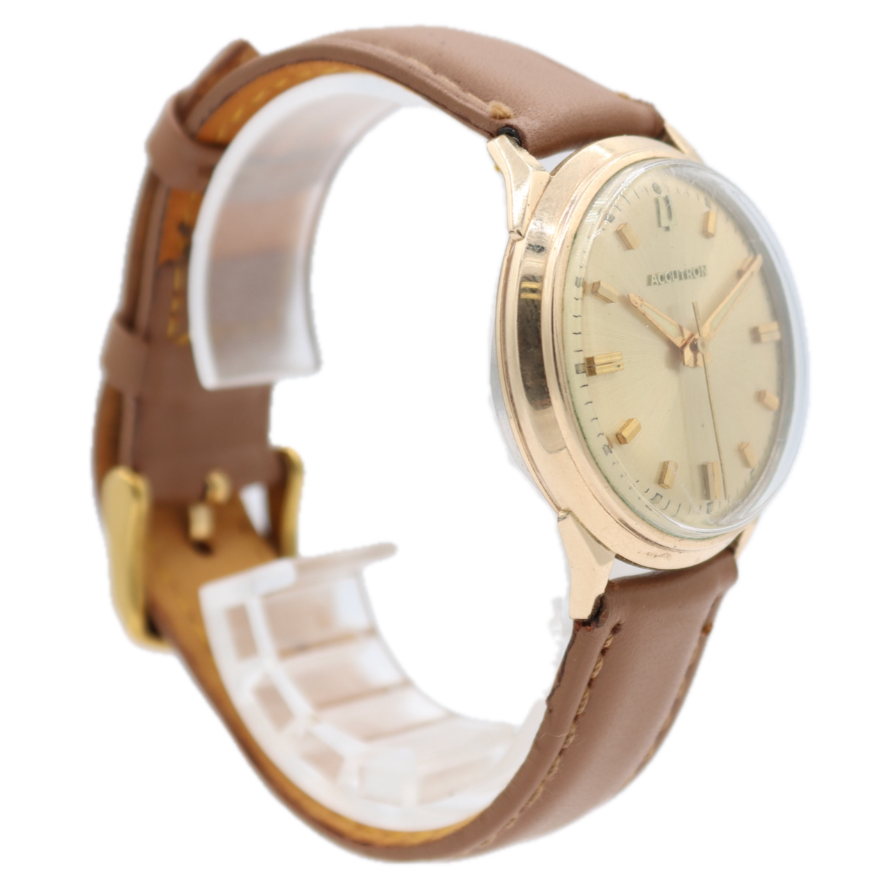 Vintage 34mm 1966 Accutron Sunburst Men's Tuning Fork Wristwatch 214 USA 10k GF