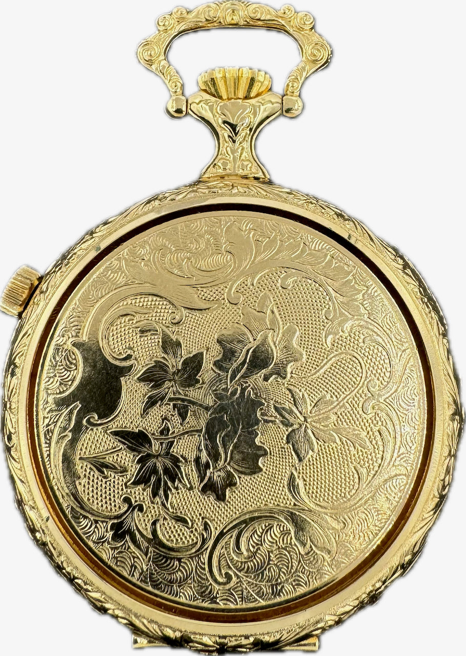 Vintage Mentor Alarm w Roman Numeral Dial Mechanical Pocket Watch Ronda 1223