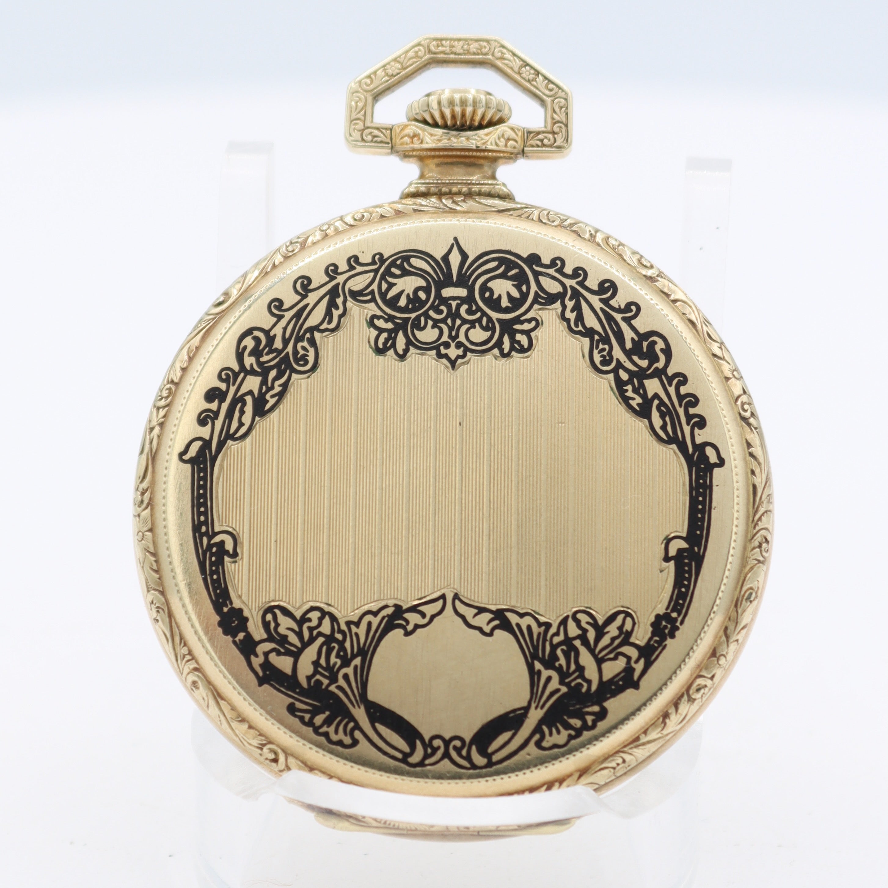 Antique 16s Illinois Enamel Mechanical Pocket Watch 127 Gold FIlled USA
