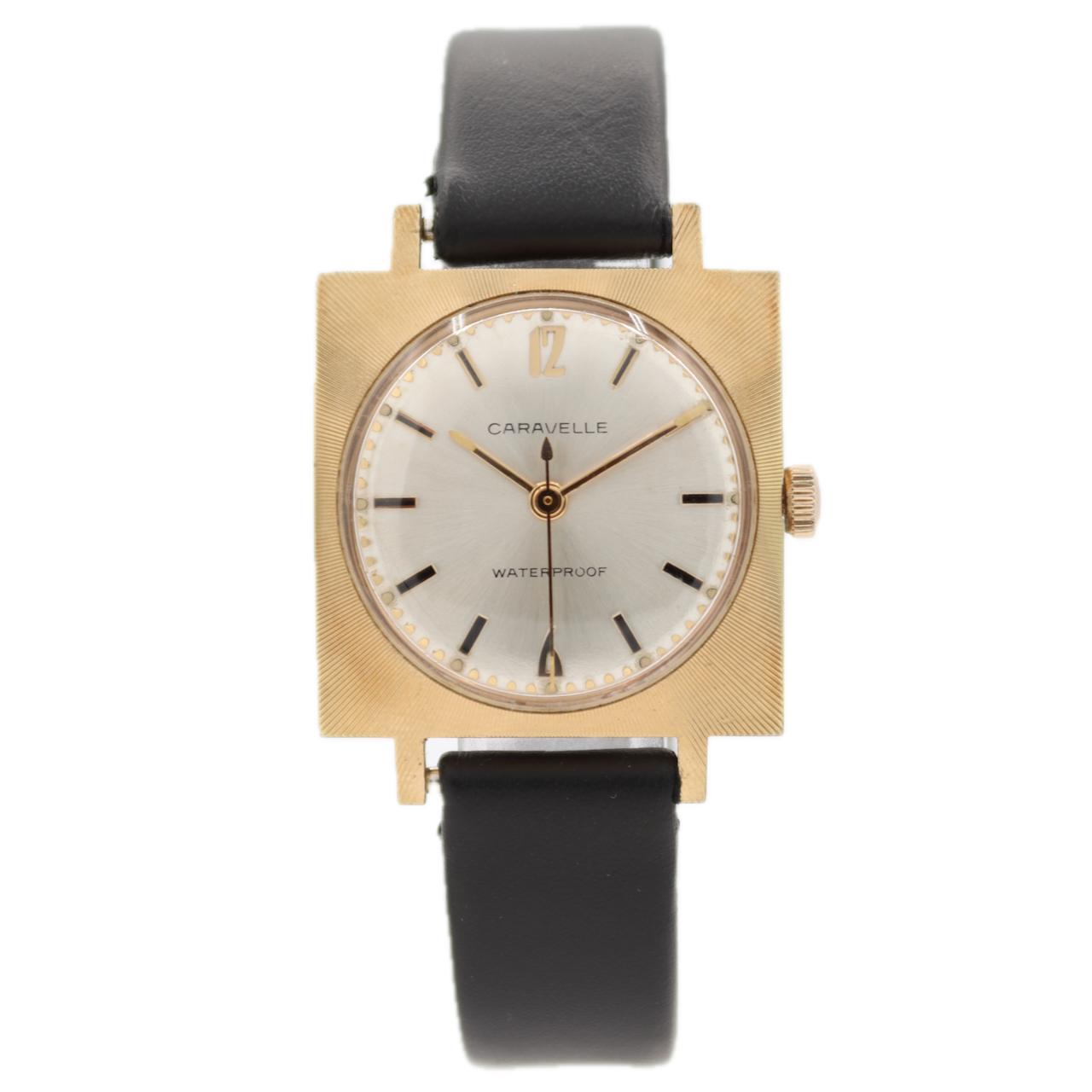 Vintage 30mm 1967 Caravelle Men's Mechanical Wristwatch Swiss Stainless Steel