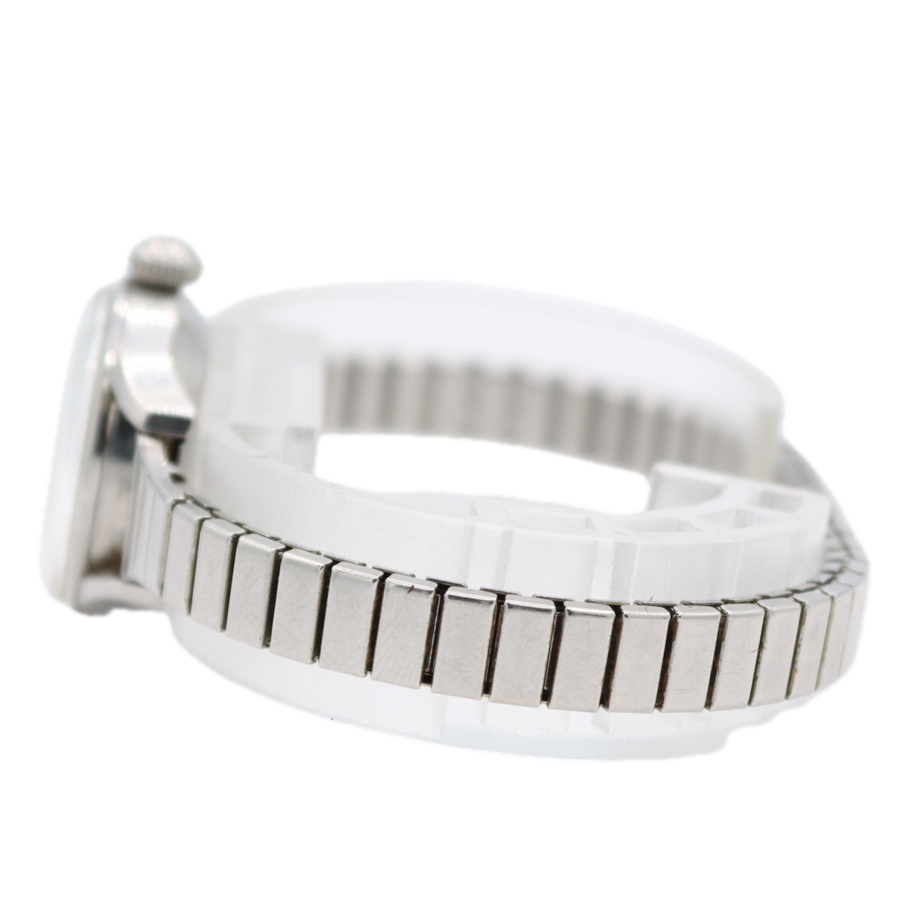 Vintage 23mm Wyler Sunburst Red Pointer Ladies Mechanical Wristwatch Swiss Steel