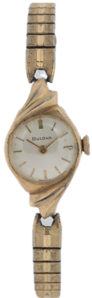 Vintage 1968 Bulova 635 Ladies Mechanical Wristwatch 99N Swiss Steel & 10k RGP