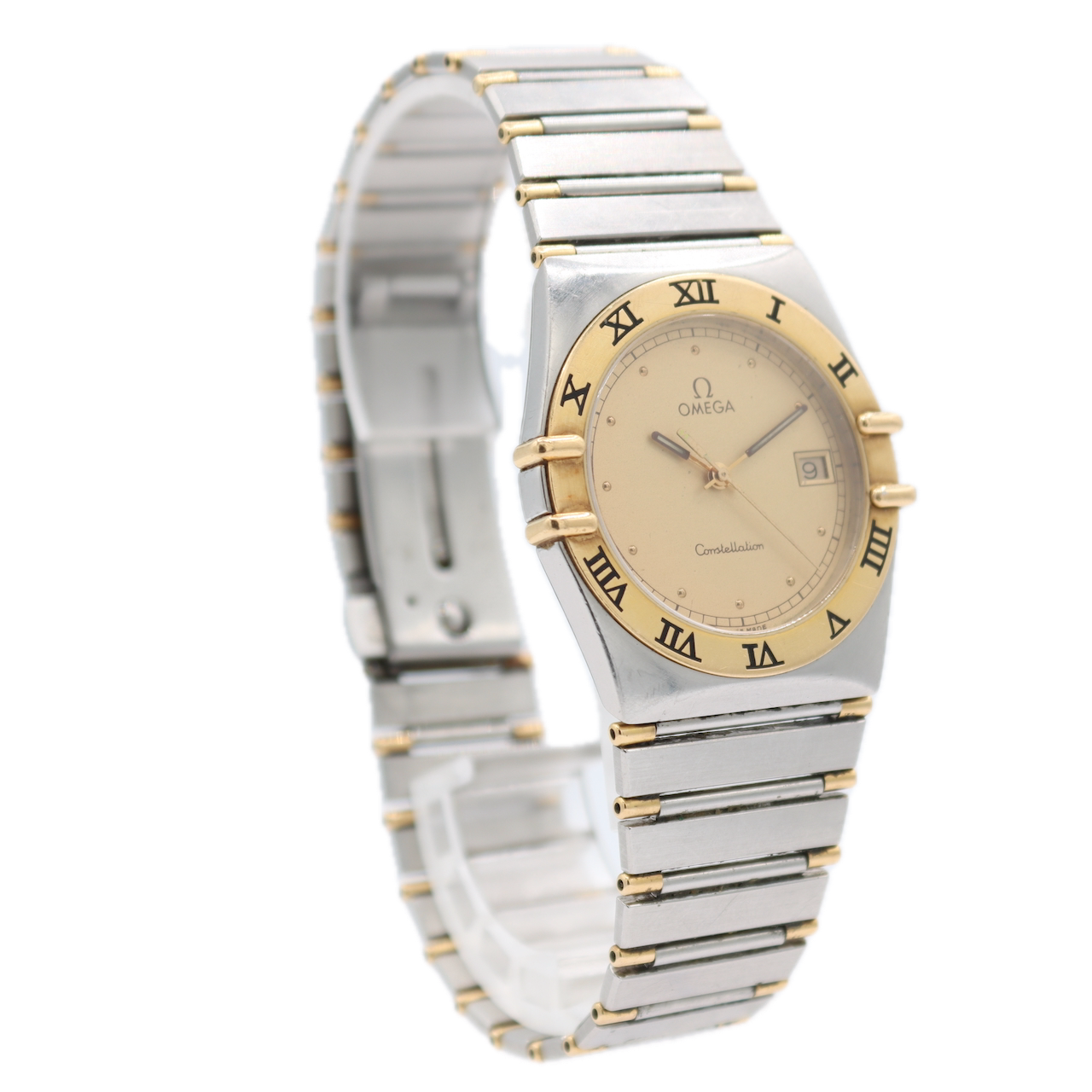 Vintage Omega 396.1070/1080 Constellation Men's Quartz Wristwatch Swiss Two Tone