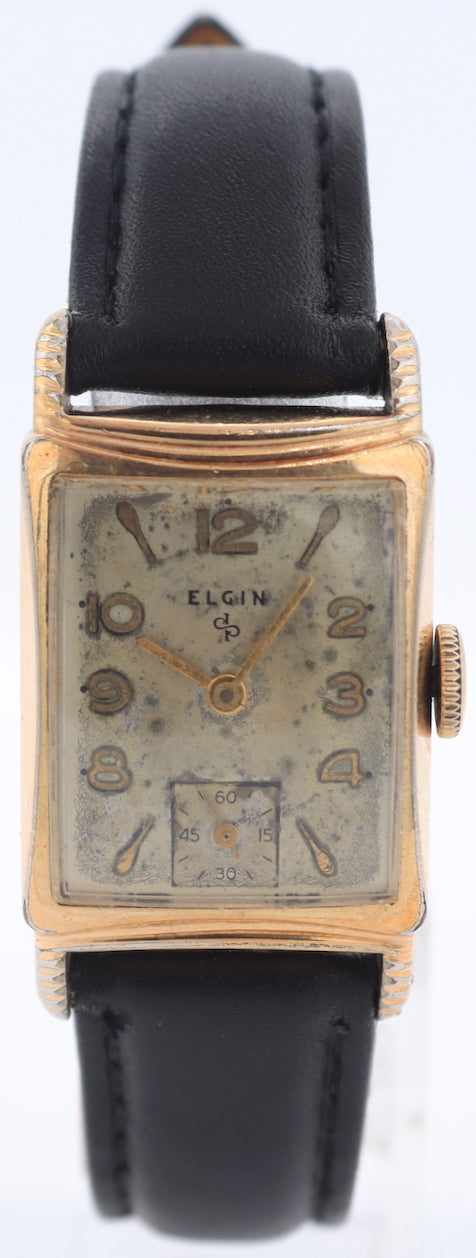 Vintage Elgin 6515G Men's Mechanical Wristwatch 623 USA Steel & 10k RG