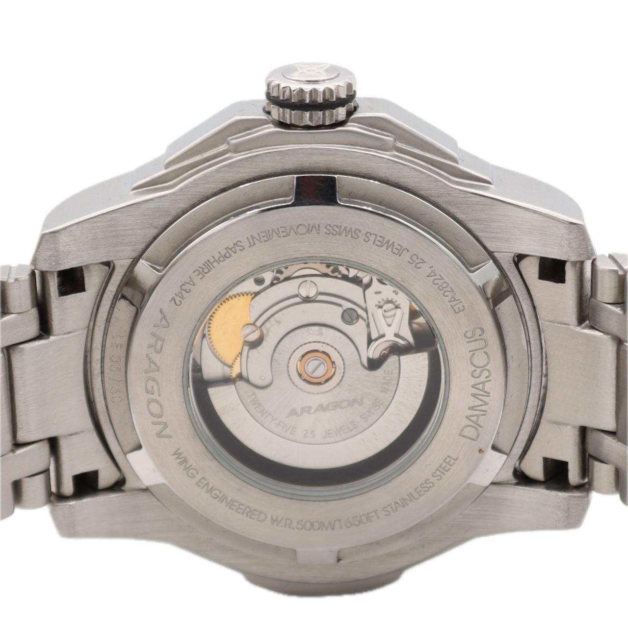 46mm Aragon A342 Superjet Damascus Men's Automatic Wristwatch Swiss Steel W/ Box