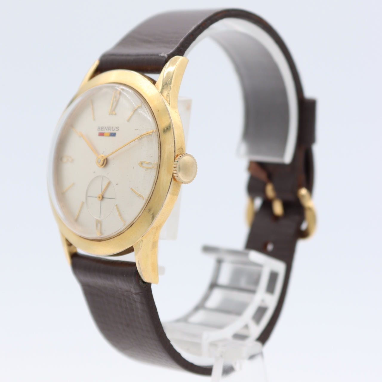 Vintage 34mm Benrus DN21 17 Jewel Men's Mechanical Wristwatch 1281 Swiss 10kRGP