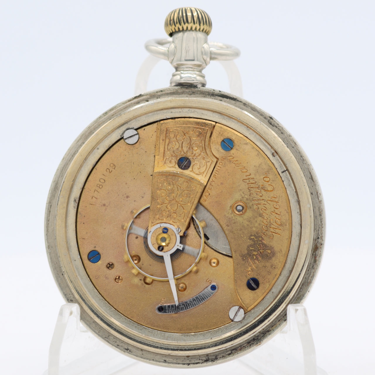 Antique 18s 1909 Waltham 7j Mechanical Pocket Watch 1 Nickel Silver USA