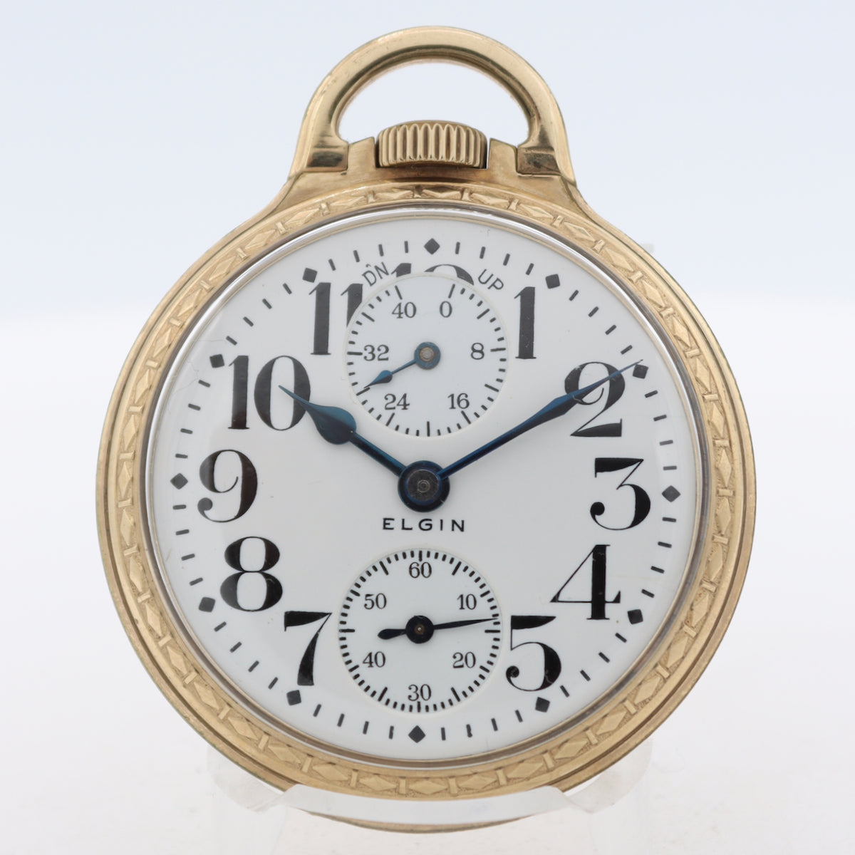 Antique 16s Elgin Veritas Up Down Wind Indicator 23j Railroad Pocket Watch 453Elgin Veritas Up Down Wind Indicator 16s 453