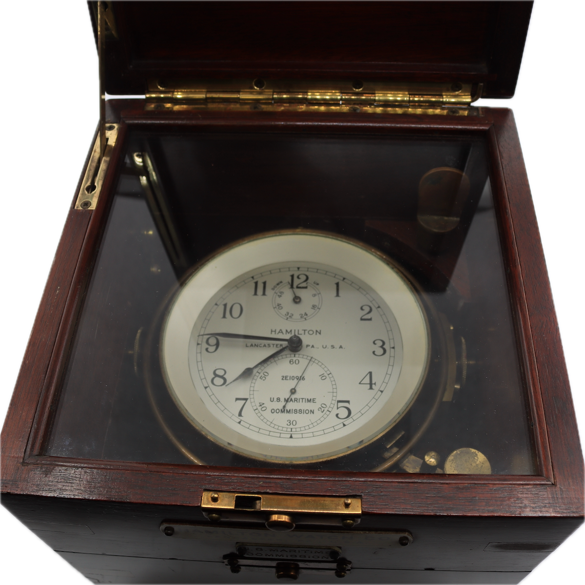 Antique 1941 Hamilton Mod. 21 Maritime Commission Ships Chronometer ClockDetentHamilton Mod. 21 Maritime Commission Detent – photo 2
