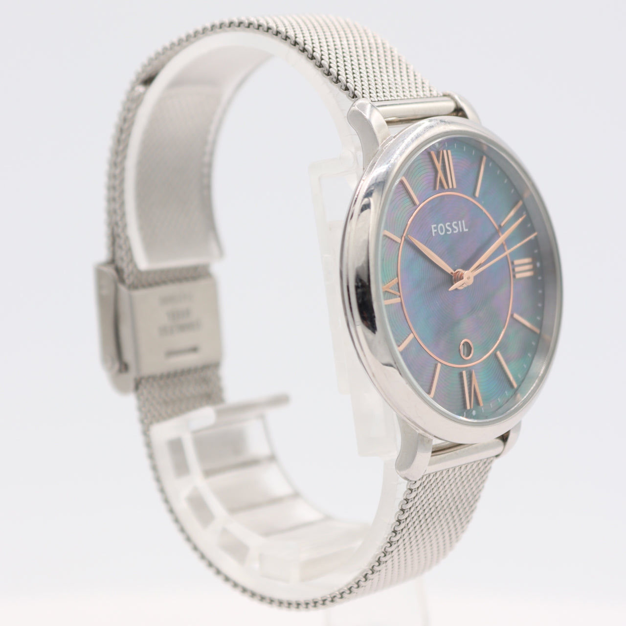 36mm Fossil ES4322 Jacqueline Ladies Quartz Wristwatch Blue Mother of Pearl