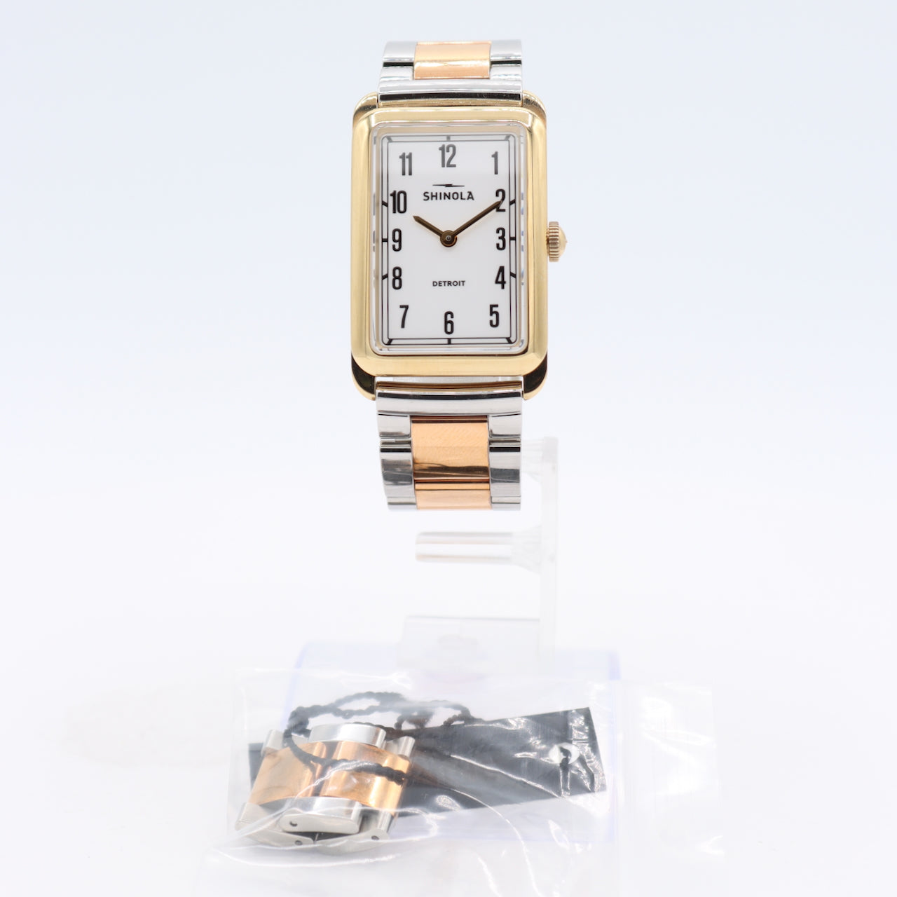 24mm Shinola Muldowney Ladies Quartz Wristwatch USA Stainless Steel Two Tone