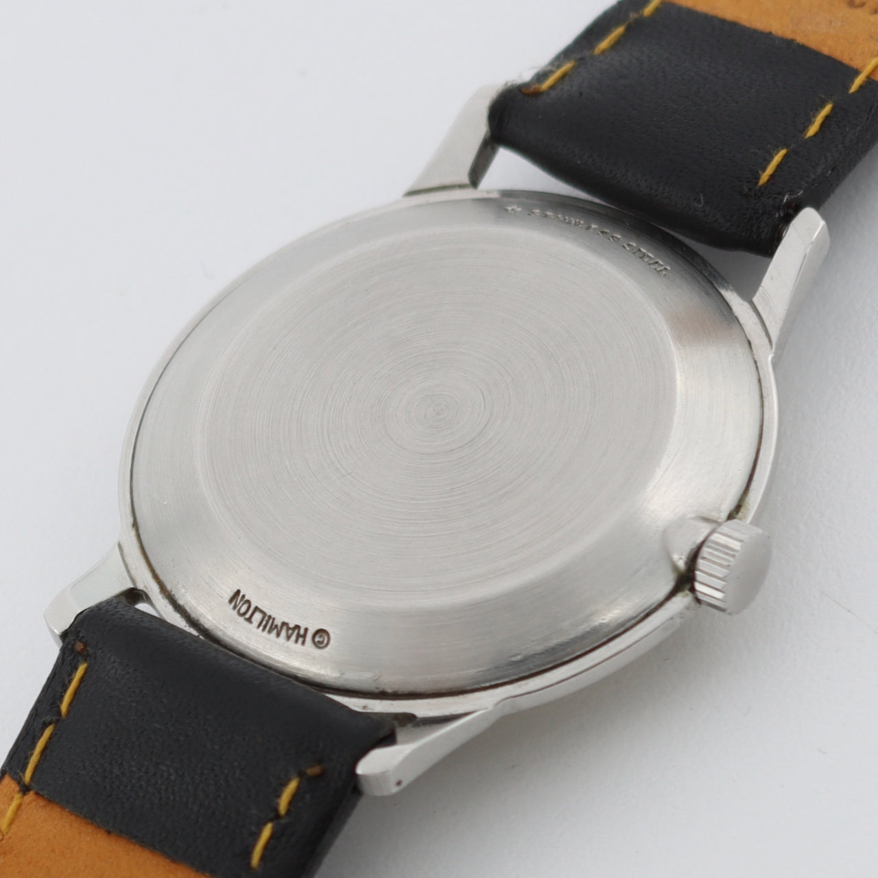 Vintage 33mm Hamilton White Dial Men's Mechanical Wristwatch Swiss Steel W/ Box