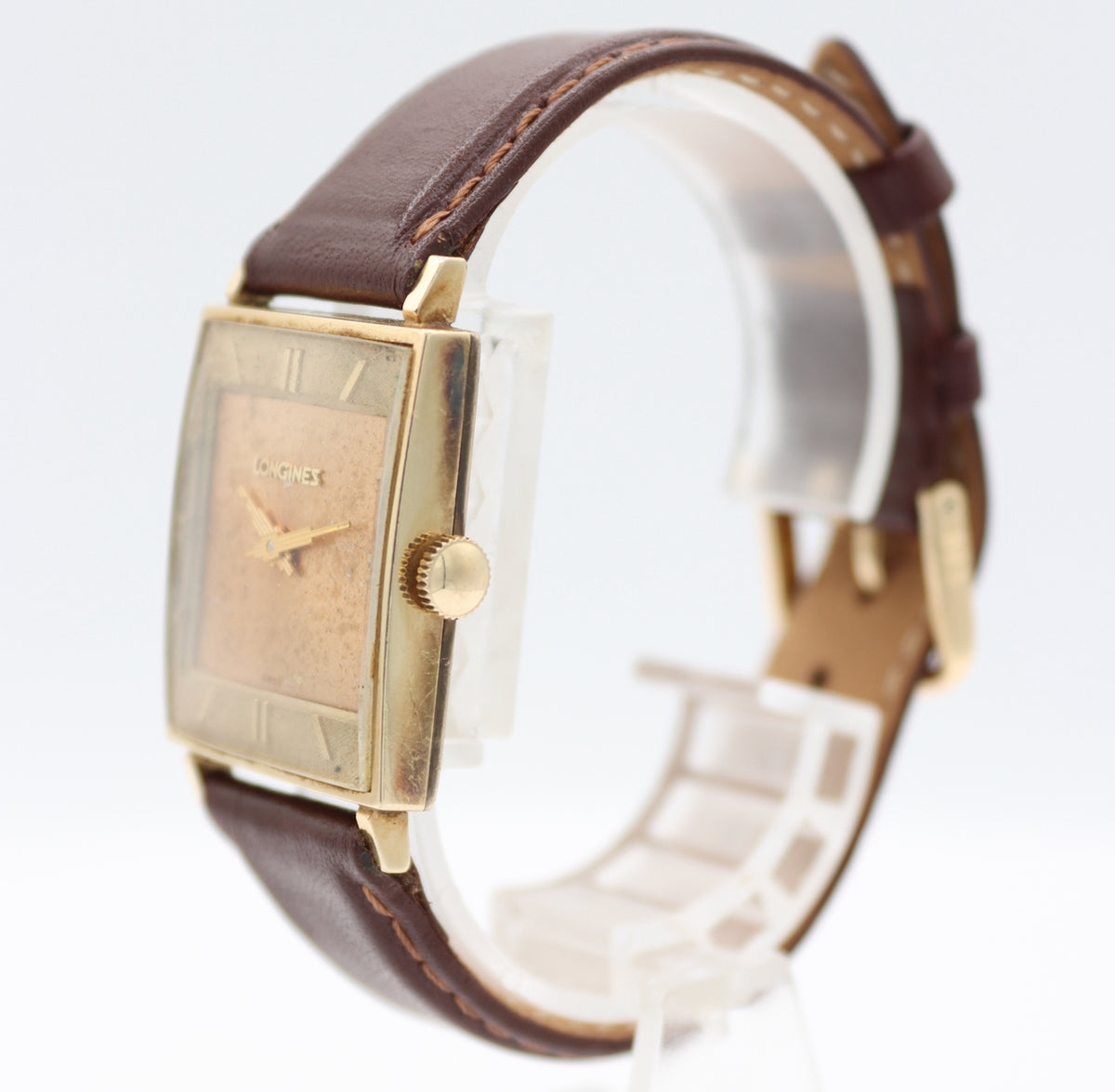 Vintage Longines Chrysler Hands Men's Mechanical Wristwatch 370 Swiss 10k GF