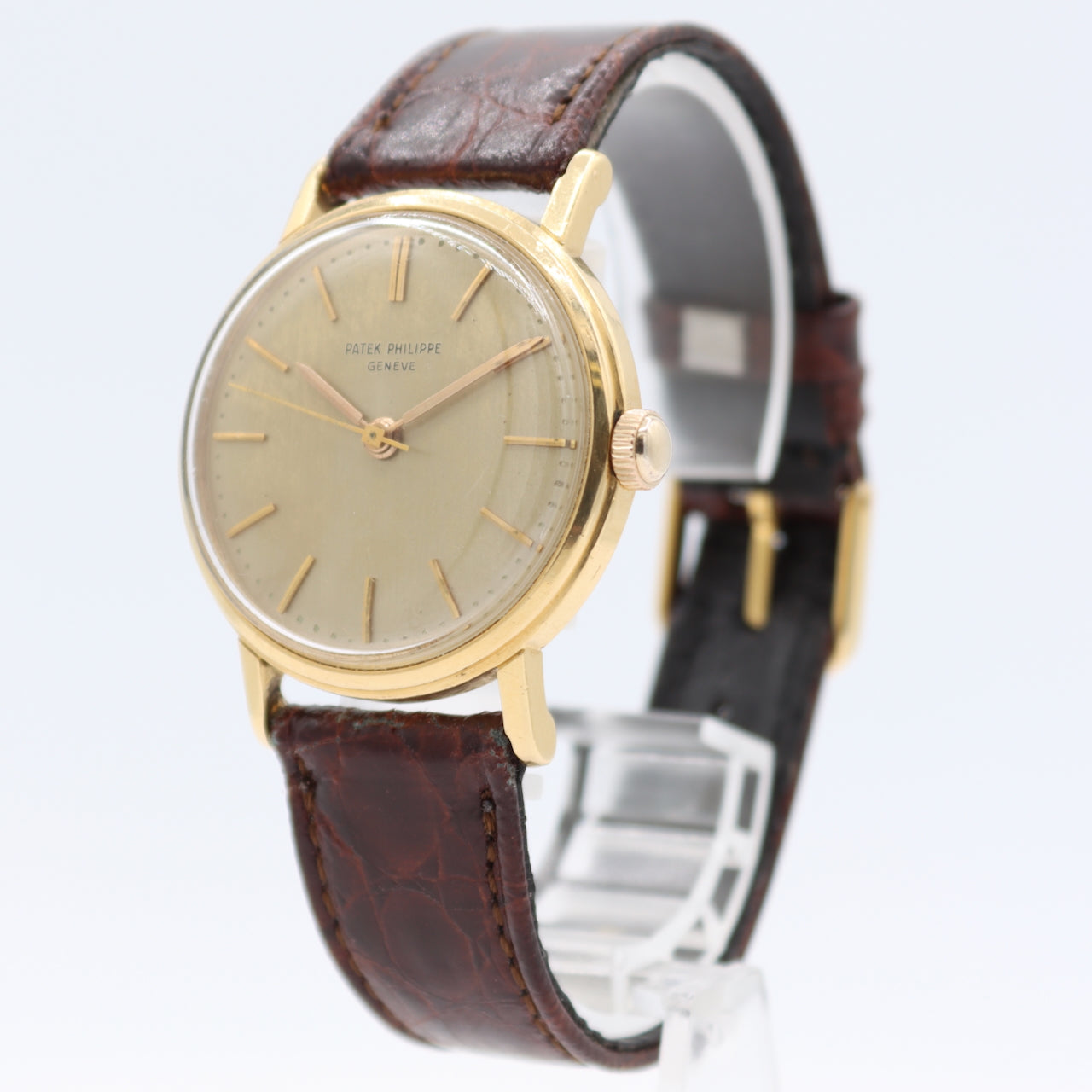 Vintage Patek Philippe 3423 Calatrava Men's Wristwatch 27SC Swiss 18k Gold