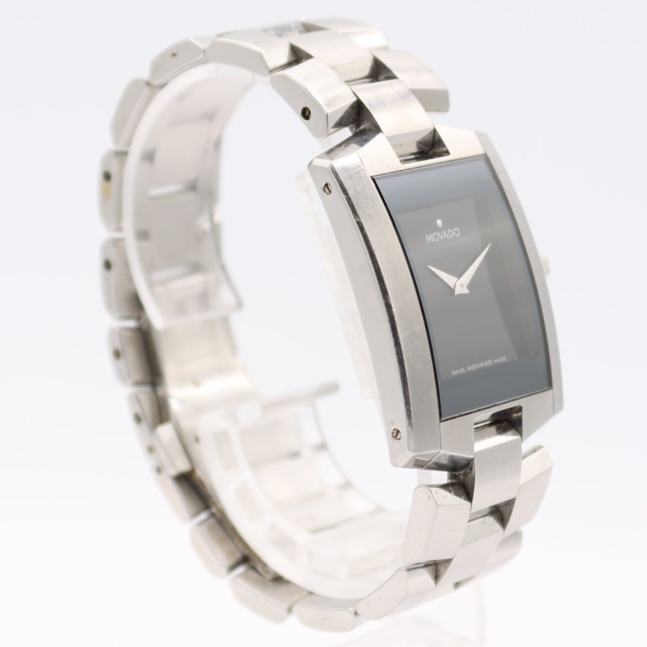 27mm Movado 84.C1.445.A Eliro Unisex Quartz Wristwatch Steel Black Museum Dial