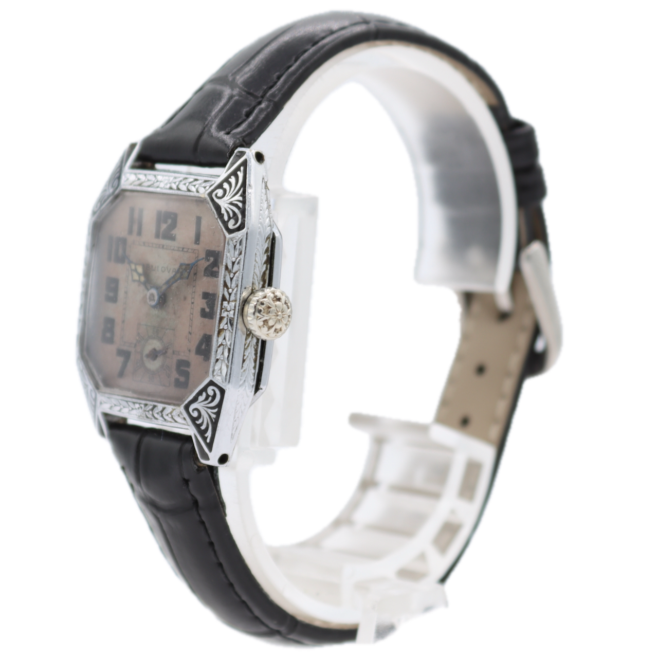 Antique 1928 Bulova Lone Eagle 17 Jewel Men's Mechanical Wristwatch 9AT 14k GF