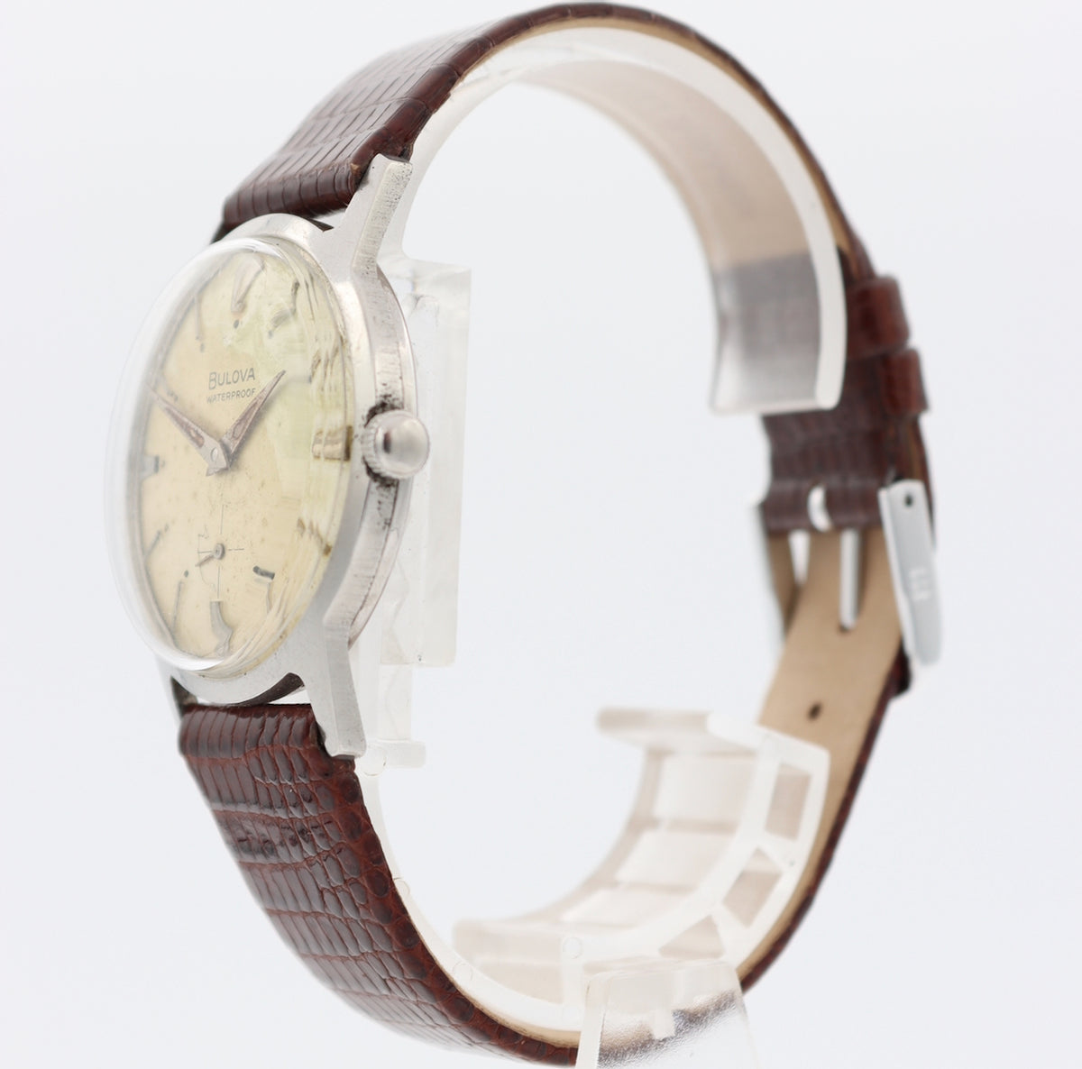 Vintage 32mm 1963 Bulova Small Seconds Men's Mechanical Wristwatch Swiss Steel