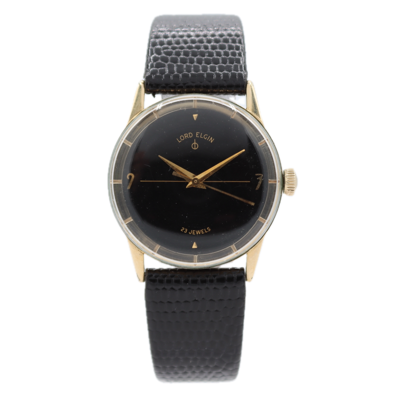 Vintage 30.5mm Lord Elgin 7690 Anthony 23j Men's Mechanical Wristwatch 14k GF