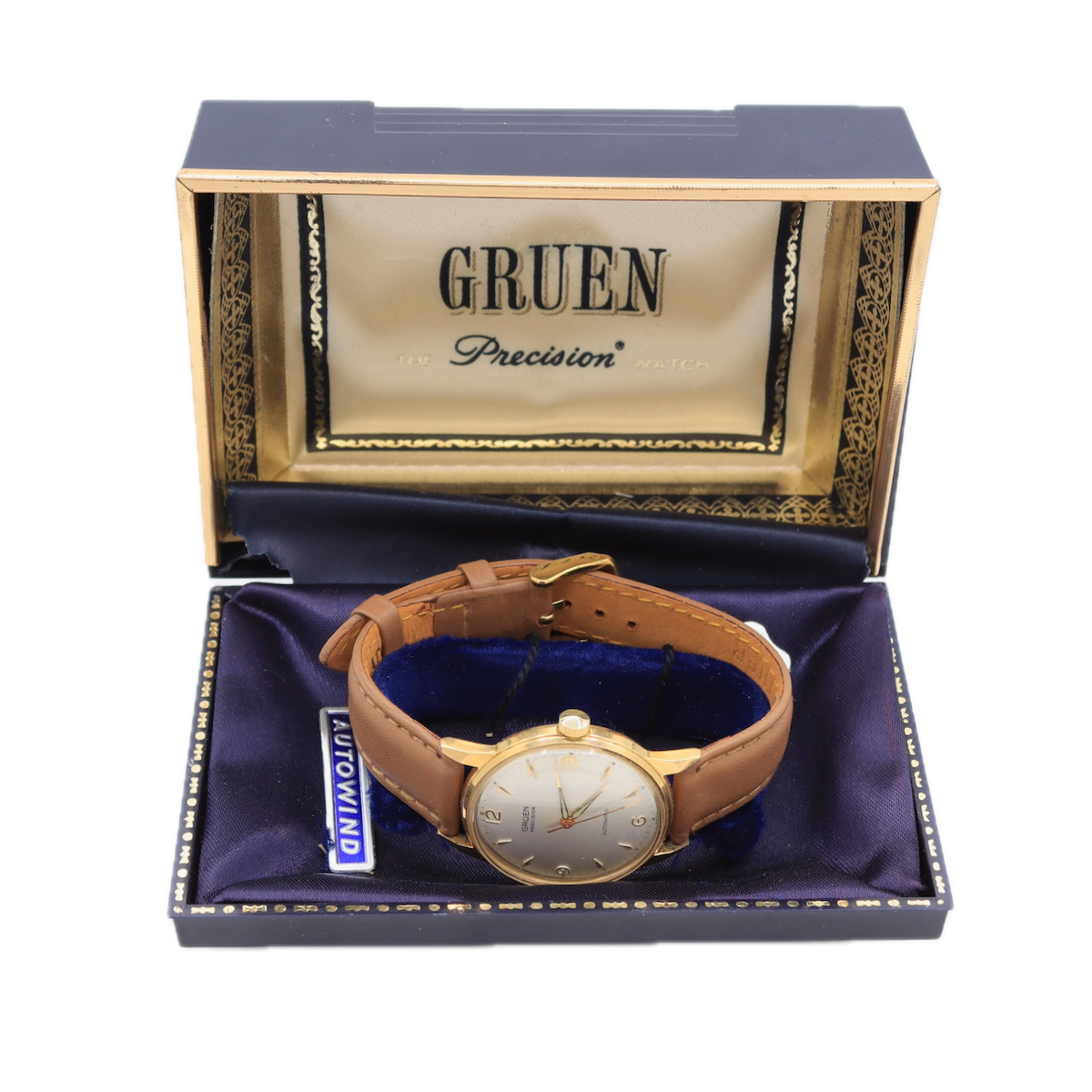 Vintage 34mm Gruen Precision Men's Automatic Wristwatch 710 RSS Swiss Running