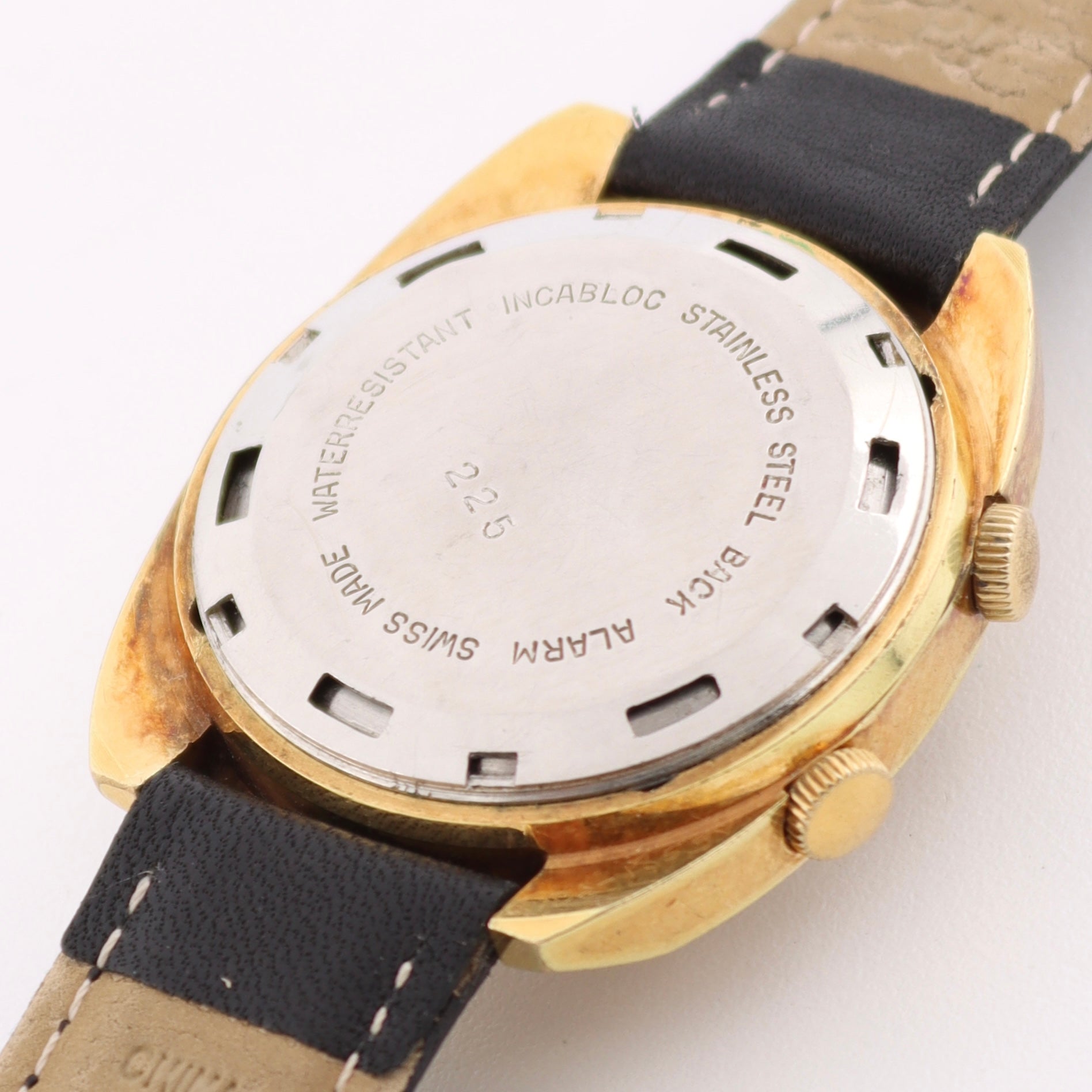 Vintage 36mm Birks Alertic Men's Mechanical Alarm Wristwatch AS 1475 Gold Tone