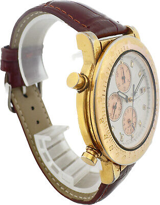 Vintage Seiko Men's Quartz Chronograph Wristwatch 7T32-7A8A w Salmon Sub Dials