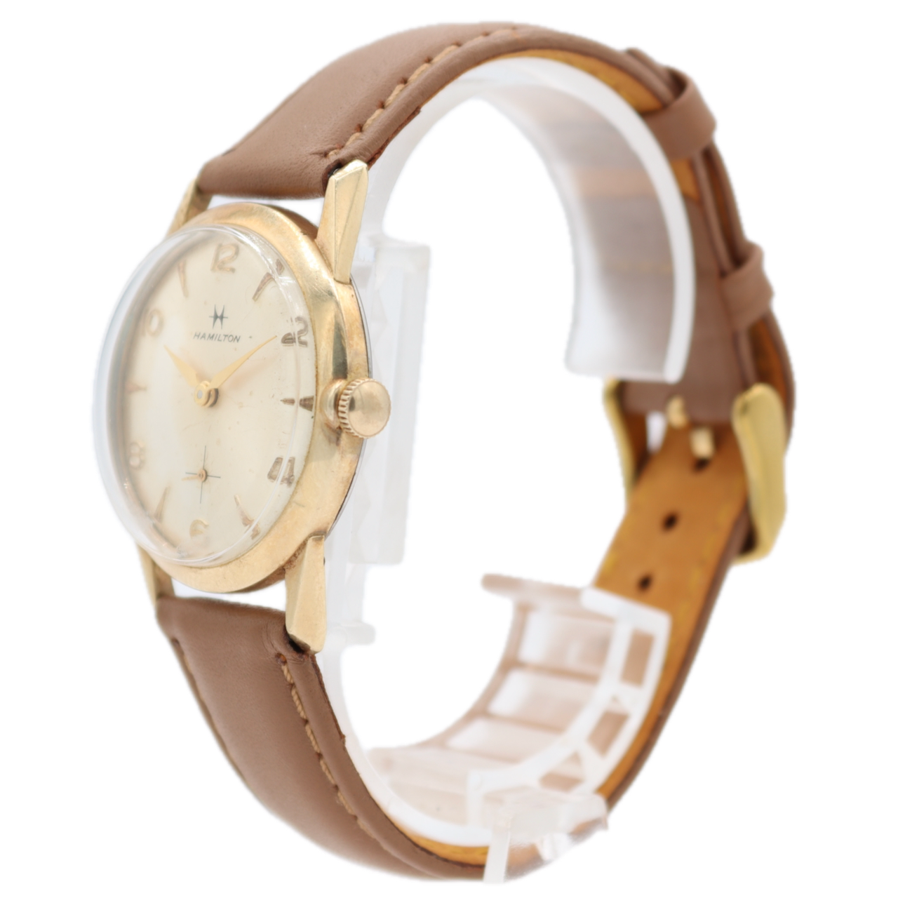 Vintage Hamilton Gold Sunburst 17J Men's Mechanical Wristwatch 686 Swiss 10kRGP