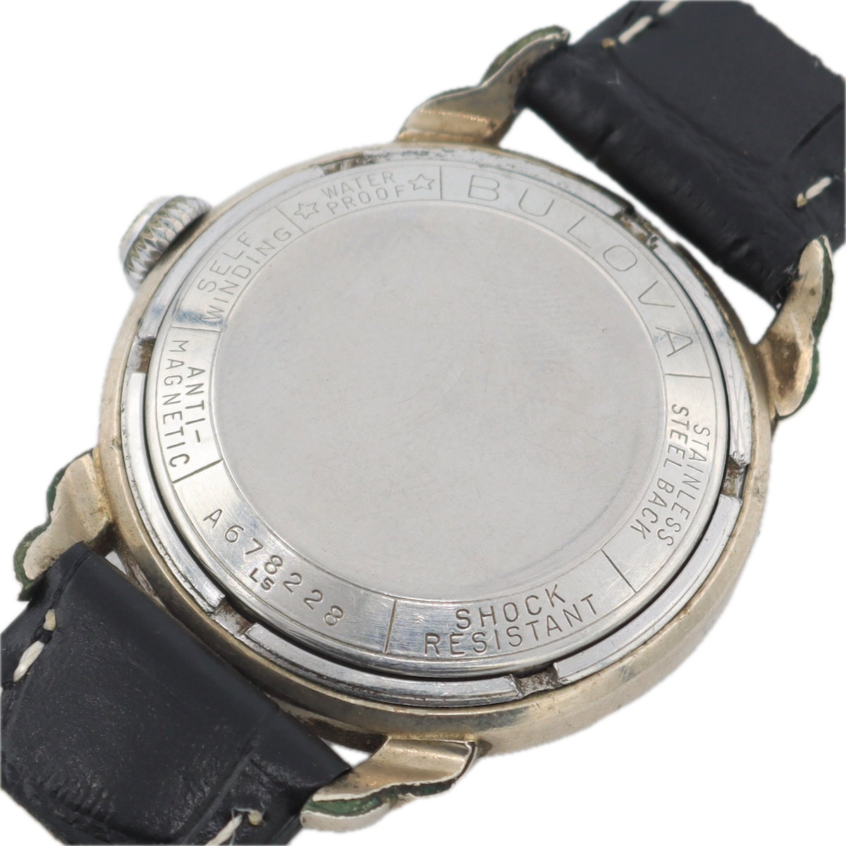 Vintage 1955 Bulova Sunburst Men's Automatic Wristwatch 10 BPAC 10k White RGP
